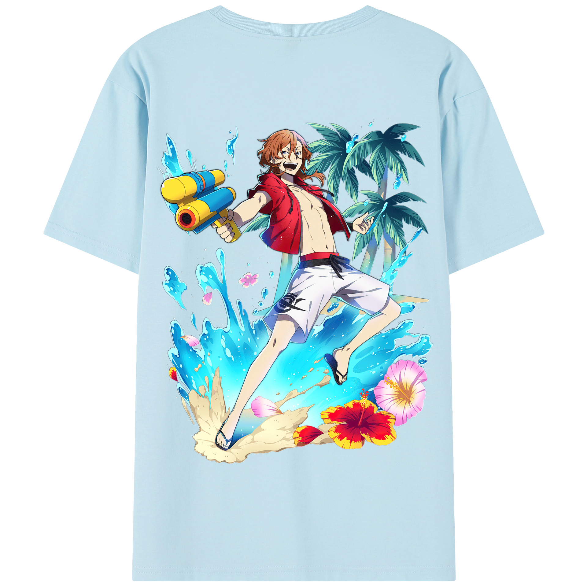 （画像用） 文豪ストレイドッグス Bungo Stray Dogs 綿100％半袖Tシャツ（背面プリント）